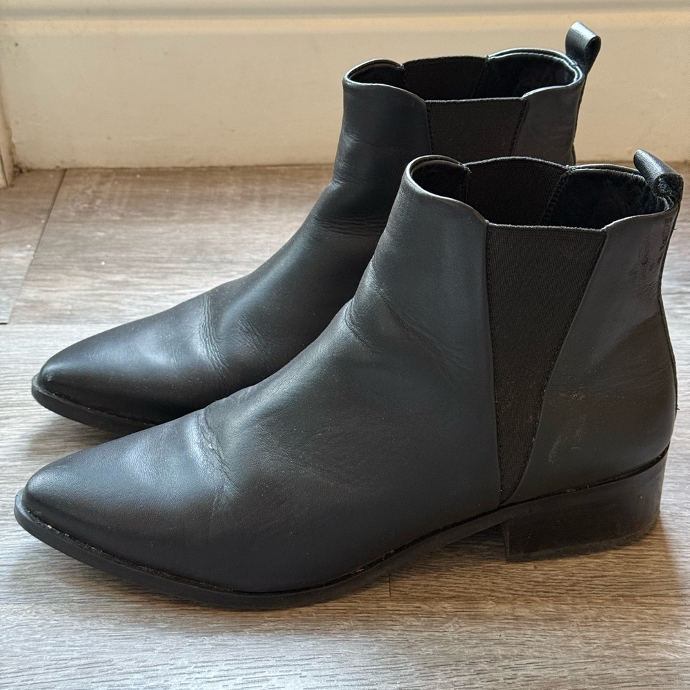 Black Leather Ankle Boots